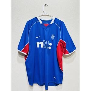 Nike RANGERS Glasgow 2001 2002 HOME SHIRT SOCCER JERSEY Football Men XL Blue